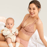 Women's Lace Nursing Bralette Cream Coffee