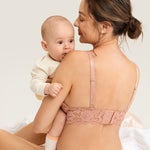 Women's Lace Nursing Bralette Cream Coffee