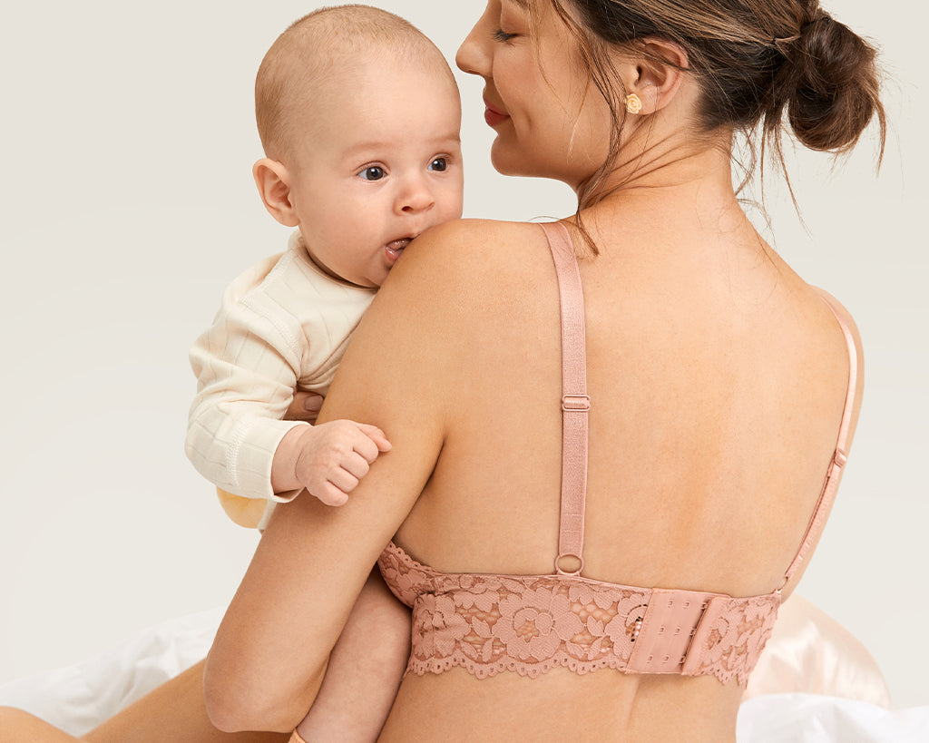 Women's Lace Nursing Bralette Cream Coffee