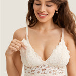 Women's Lace Nursing Bralette Rose White