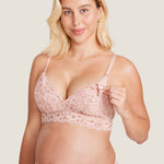 Women's Supportive Lace Nursing Bralette Gentle Rose