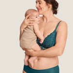 Women's Supportive Lace Nursing Bralette Spruce Green