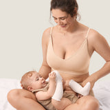 Women's Seamless Soft Knit Nursing Bra Beige