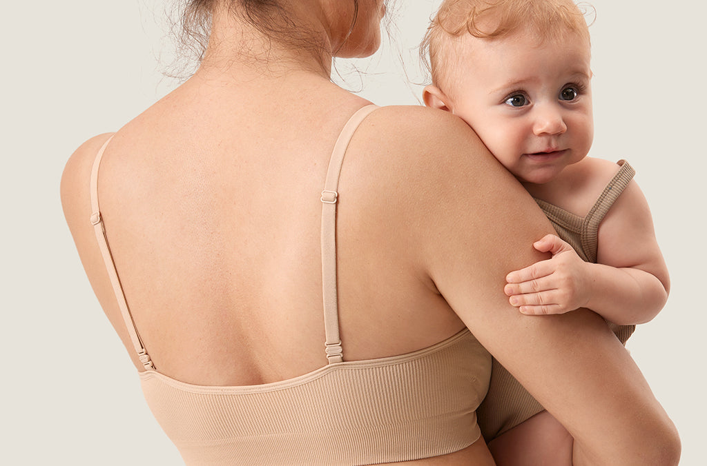Women's Ribbed Scoop Nursing Bralette Beige 2