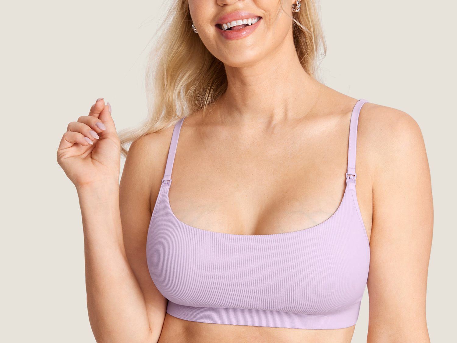 Women's Ribbed Scoop Nursing Bralette Black 2
