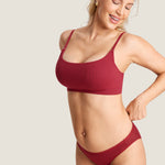 Women's Ribbed Scoop Nursing Bralette Cerise @model_info:N3