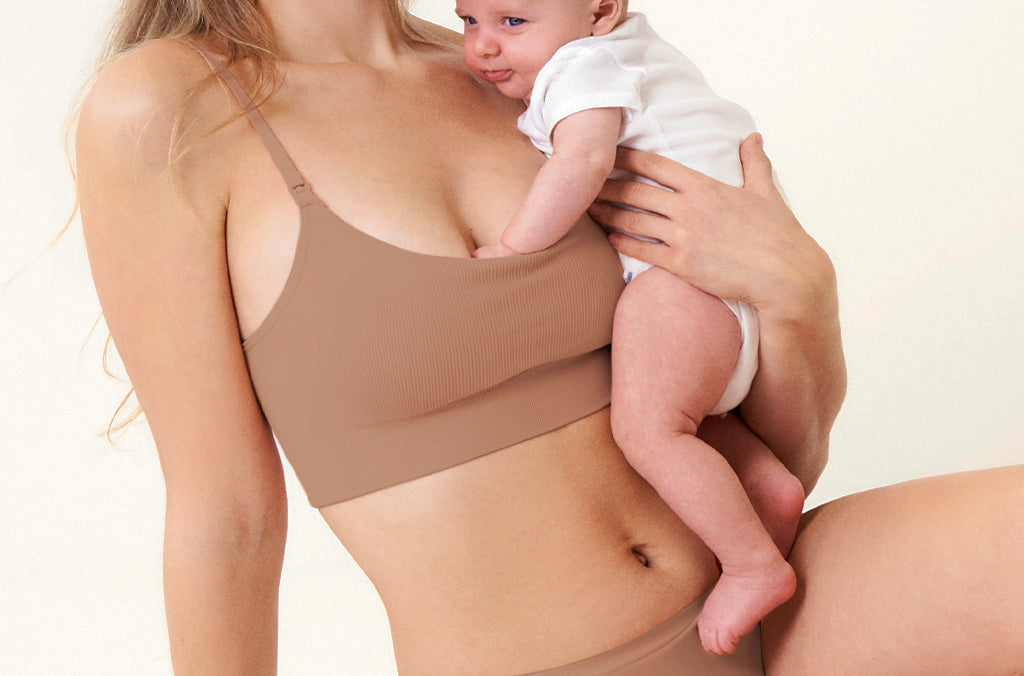 Women's Ribbed Scoop Nursing Bralette Candy Pink