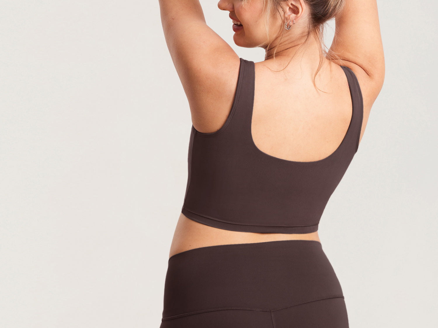 Women's V Neck Nursing Crop Tank Top Mojave Tan