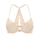 Women's Lacy Racerback Bra Beige