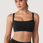 Women's Hugcurve Adjustable Square Workout Bra Black