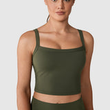 Women's Hugcurve Adjustable Longline Workout Bra Aspen Olive