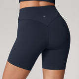 Women's Hugcurve No Front Seam Biker Shorts 6" Twilight Blue