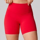 Women's Hugcurve No Front Seam Pockets Shorts 5" Clay Brown