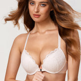 Women's Lacy Racerback Bra Coconut White