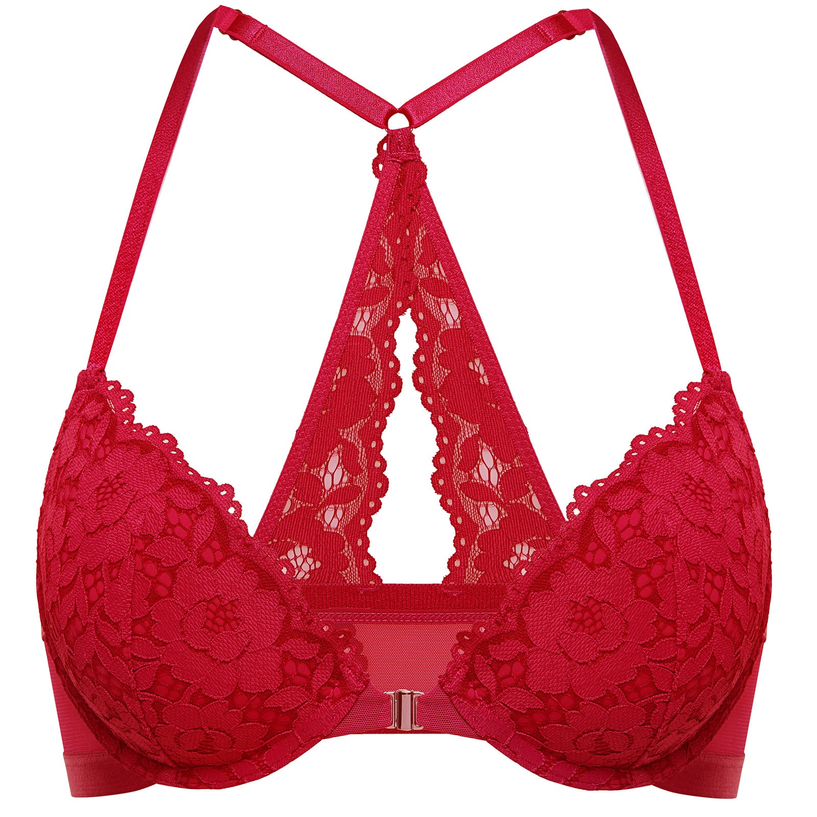 Women's Lacy Racerback Bra Lipstick Red
