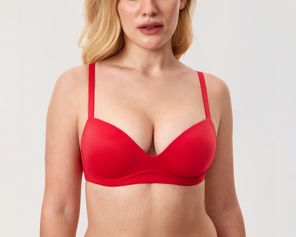 Women's Everyday Push Up Bra Deep Red