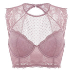Women's Classic Lacy Mesh Bra Top Rose Brown @model_info:ES1