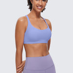 CRZ YOGA Women's Strappy Sports Bras Periwinkle Purple