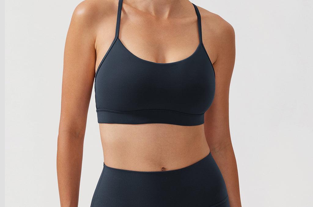 CRZ YOGA Women's Y Back Sports Bra Grey Sage
