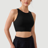 Women's Racerback Longline Sports Bra Taupe