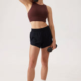 Women's Racerback Longline Sports Bra Taupe