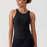 Women's Waist Length Racerback Tank Top Melanite