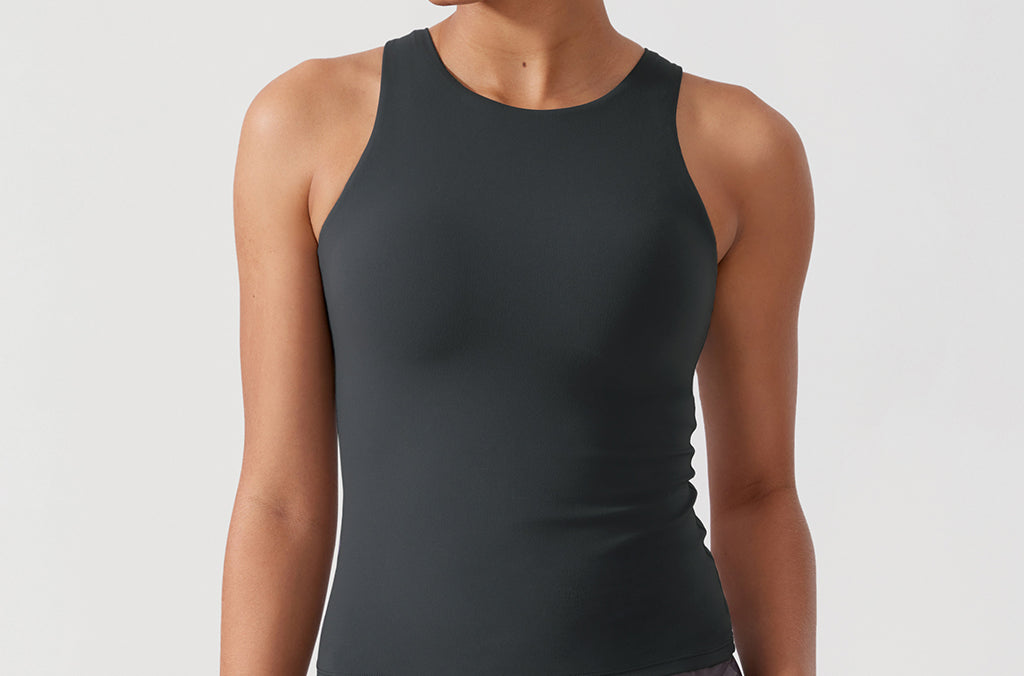 Women's Waist Length Racerback Tank Top Melanite