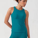 Women's Waist Length Racerback Tank Top True Navy