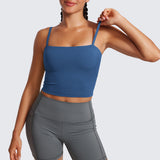 CRZ YOGA Women's Adjustable Longline Sports Bra Black
