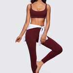 CRZ YOGA Women Butterluxe Square Neck Cami Padded Mini Bra Red Merlot