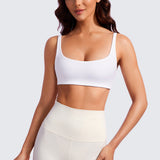CRZ YOGA Women Butterluxe Square Neck Cami Padded Mini Bra Black