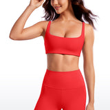 CRZ YOGA Women Butterluxe Square Neck Cami Padded Mini Bra Cambric Blue