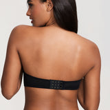 Women's Eyelash Lace Strapless Bra Black