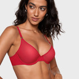 Women's Mesh Plunge Bra Lipstick Red