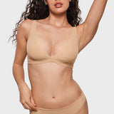 Women's Inbarely® Soft Deep V Triangle Bralette Warm Beige