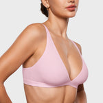 Women's Inbarely® Soft Deep V Triangle Bralette Sweet Pink