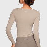 Women's Natrelax V-Neck Long Sleeve Tops Sand