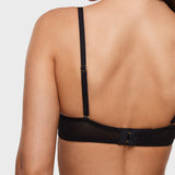 Women's Sheer Mesh Strapless Bra Black