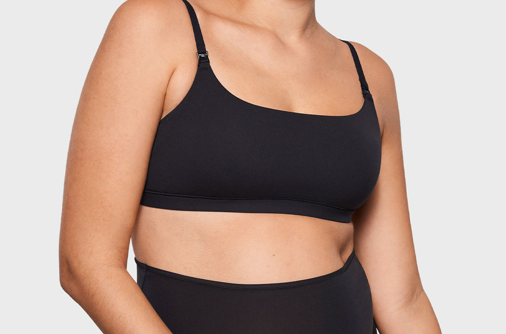 Women's Inbarely® Soft Three Layer Nursing Bralette - Scoop Neck Black @model_info:ES4