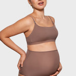 Women's Inbarely® Soft Three Layer Nursing Bralette - Scoop Neck Brown Purple @model_info:ES4
