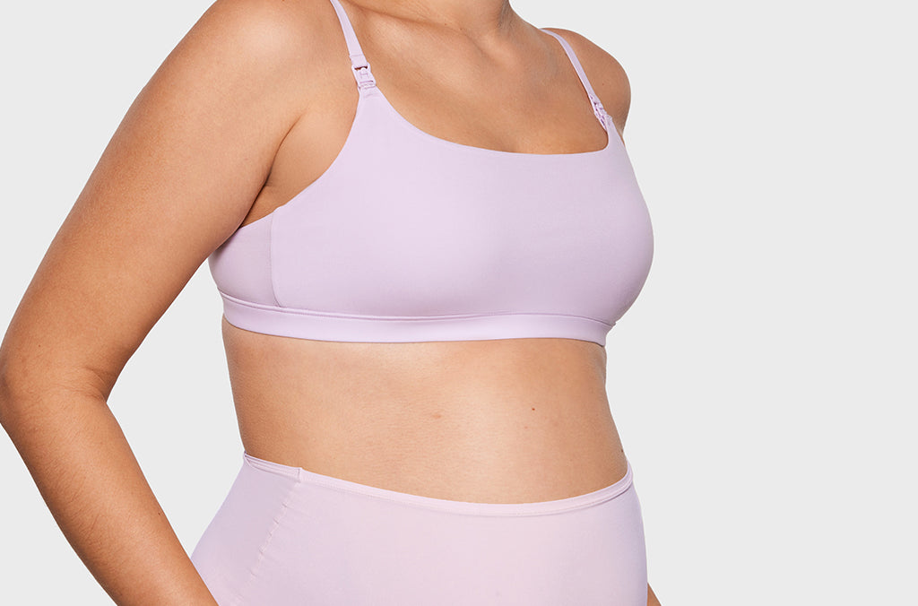 Women's Inbarely® Soft Three Layer Nursing Bralette - Scoop Neck Orchid Hush @model_info:ES4