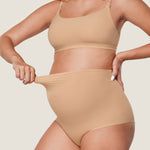 Women's High Waist Full Coverage Maternity Panties 2 Pack Warm Beige (2pack) @model_info:SHOPIFY3