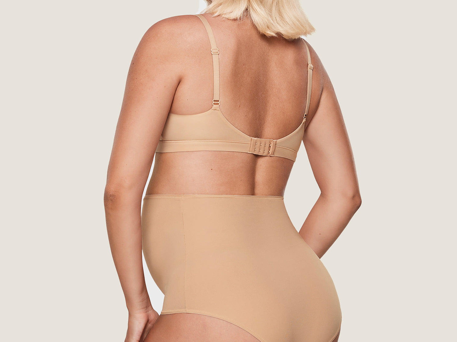 Women's High Waist Full Coverage Maternity Panties 2 Pack Warm Beige (2pack) @model_info:SHOPIFY4