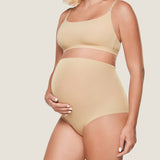 Women's High Waist Full Coverage Maternity Panties 2 Pack Light Oatmeal (2pack) @model_info:SHOPIFY1