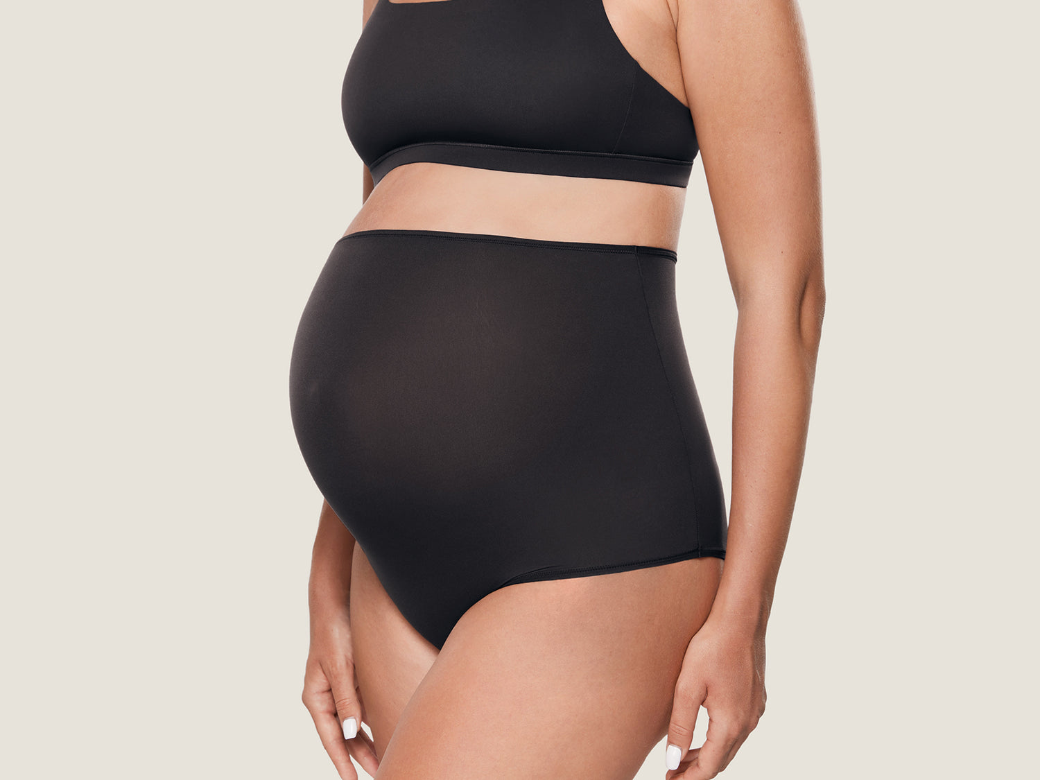 Women's High Waist Full Coverage Maternity Panties 2 Pack Black (2 Pack) @model_info:SHOPIFY1
