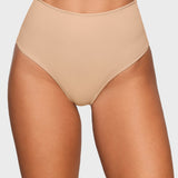Women's Cozy High Waisted Thongs 3 Pack Warm Beige (3pack)