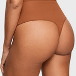 Women's Cozy High Waisted Thongs 3 Pack Bronze (3pack)