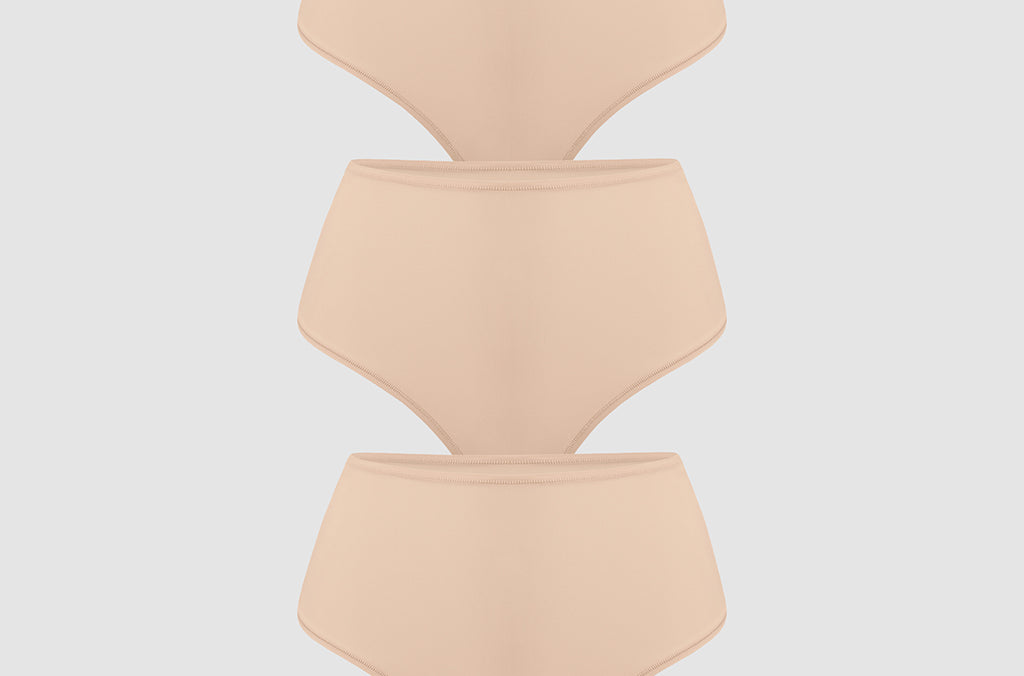 Women's Cozy High Waisted Thongs 3 Pack Wheat (3pack)