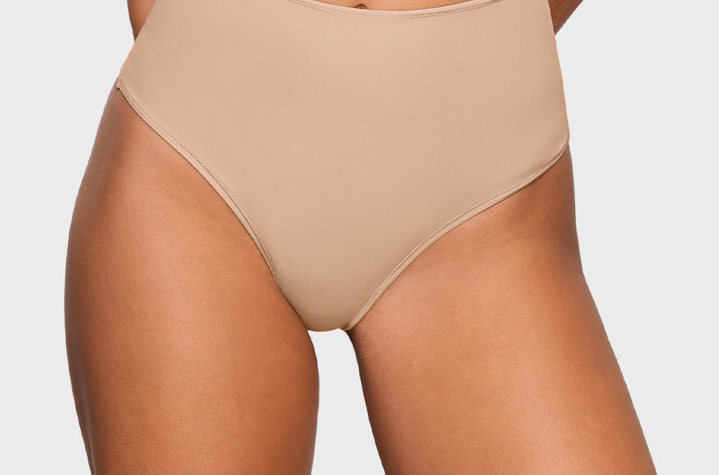 Women's Cozy High Waisted Thongs 3 Pack Wheat (3pack)