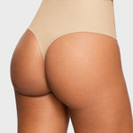 Women's Cozy High Waisted Thongs 3 Pack Light Oatmeal (3pack)